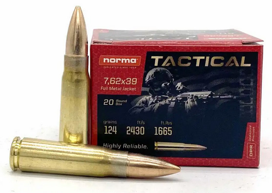 NORMA RANGE & TRAINING 7.62X39 124GR FMJ 20/50 - Sale